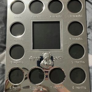 Silver Baby's First Year Photo Frame